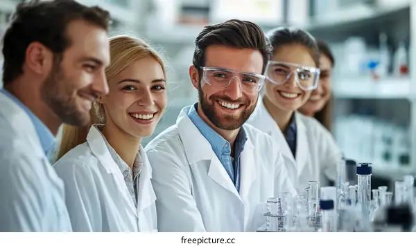 A Group of Scientists in a Laboratory Setting