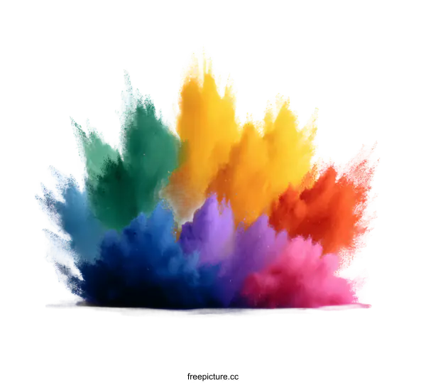 [Transparent Background PNG]Colorful Powder Explosion Abstract Background