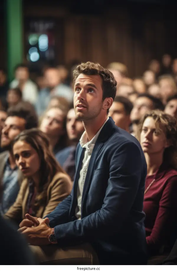 An Attentive Audience Member at a Conference
