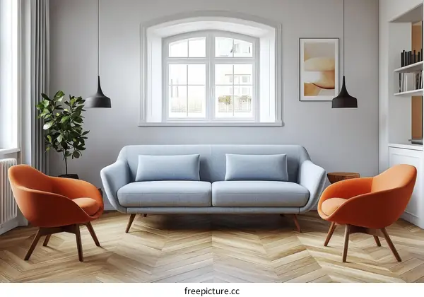 Modern Living Room Interior Design Illustration