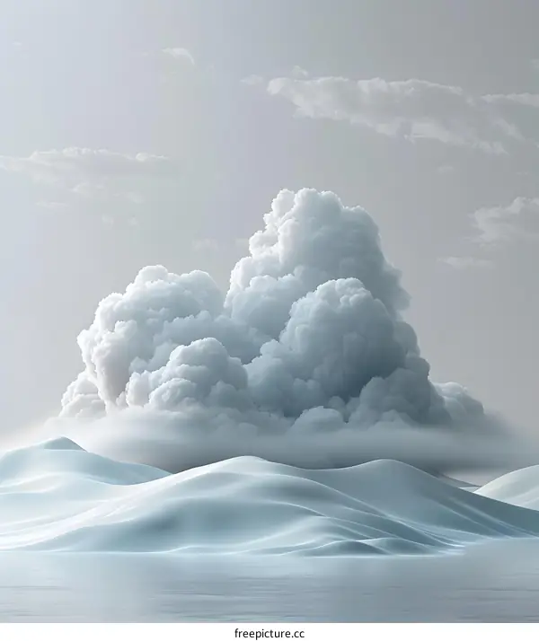 Cumulus clouds over sand dunes