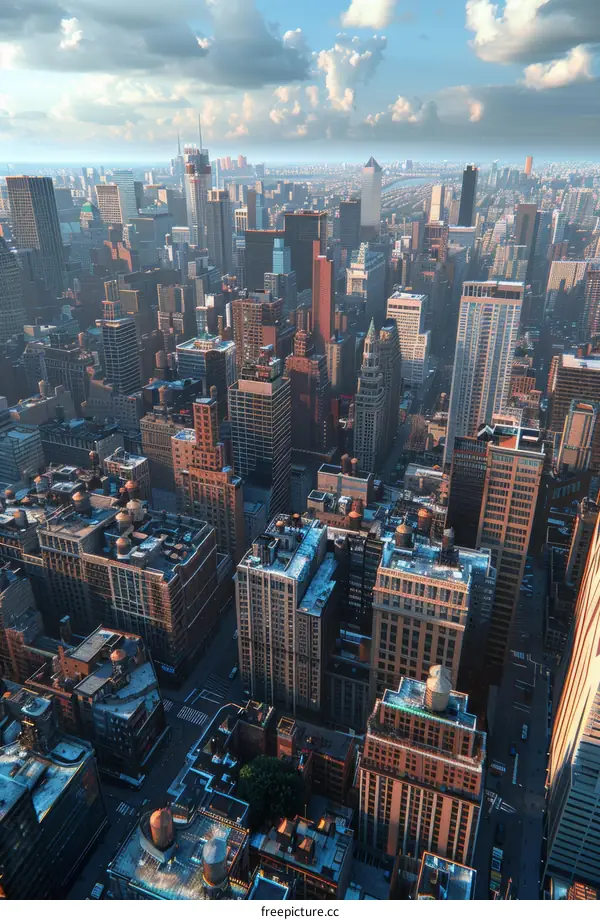 A Thriving Metropolis with Towering Skyscrapers