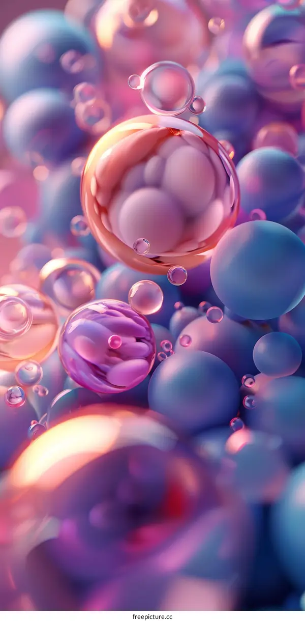 Colorful Glossy Transparent Spheres