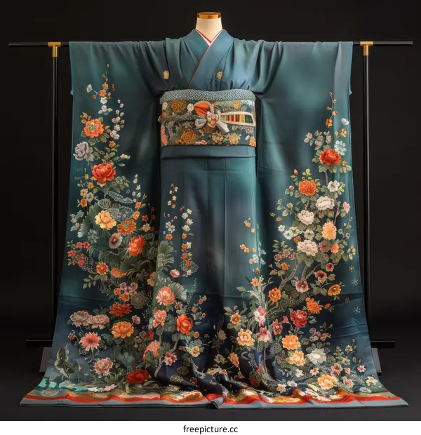 A kimono with a floral pattern