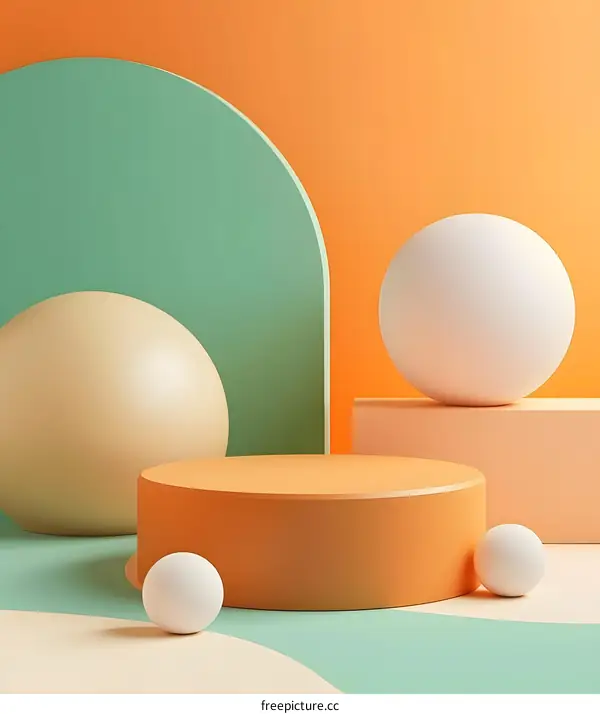 Abstract 3D Shapes Minimalist Background