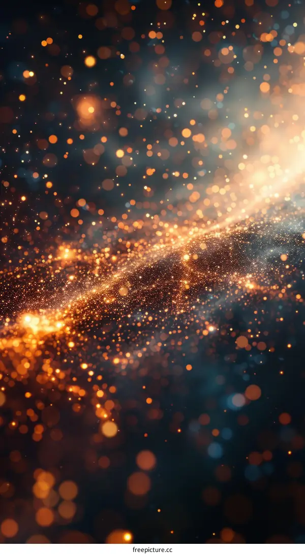 Golden Fluid Flowing Abstract Pattern on Black