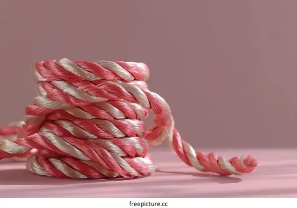 Pink and Cream Twisted Rope Abstract Design