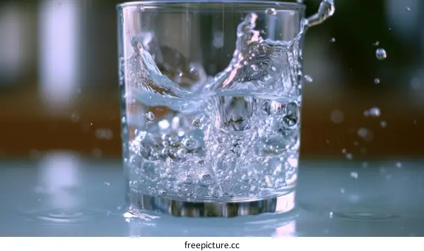 Water Splashing in Glass