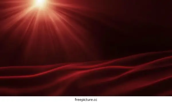 Abstract Red Fabric Texture with Light Rays