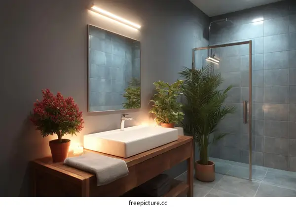 Modern Bathroom Interior Design with Plants