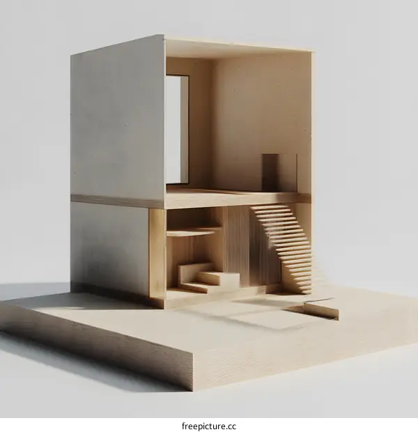 Wooden Model House Interior Design