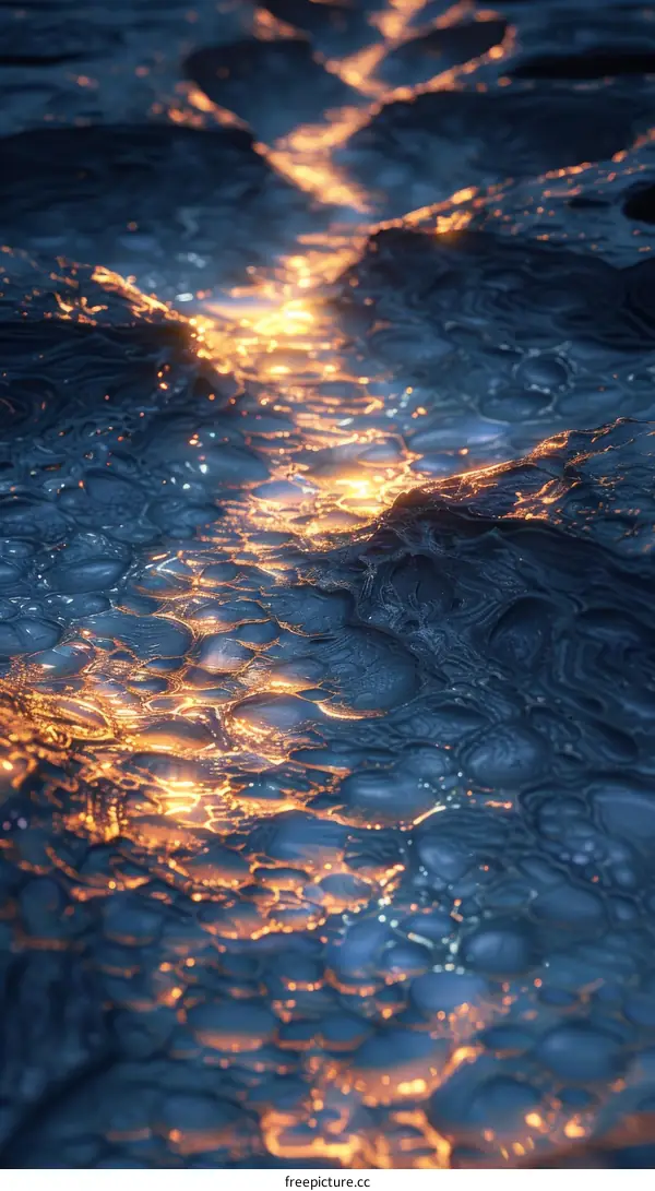 Molten Lava Flowing Over Rock Surface