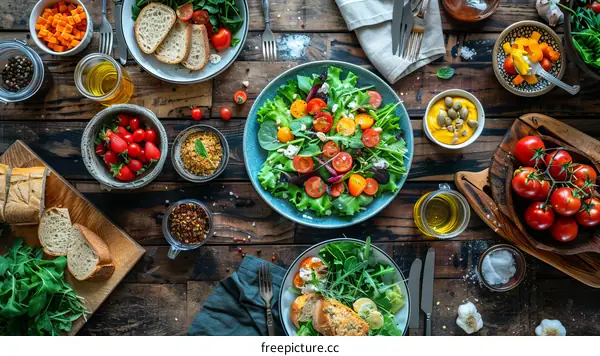 Healthy Food Ingredients on a Wooden Table