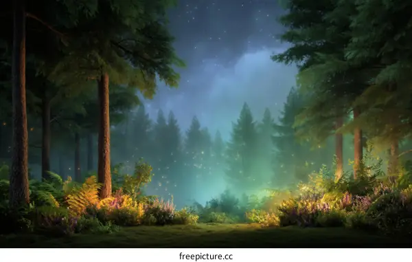 Enchanted Forest at Night