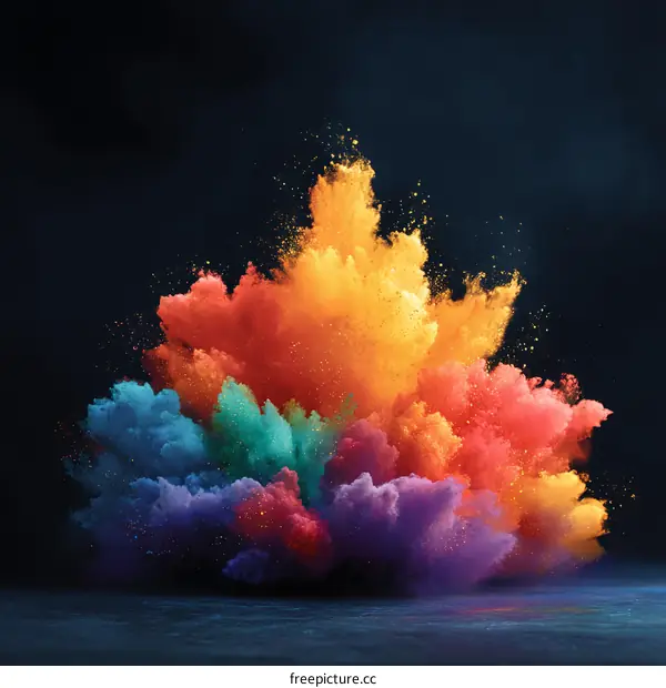 Colorful Powder Explosion Abstract Art