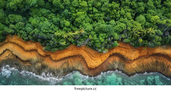 Lush Green Coastline with Dramatic Cliffs and Tranquil Waters