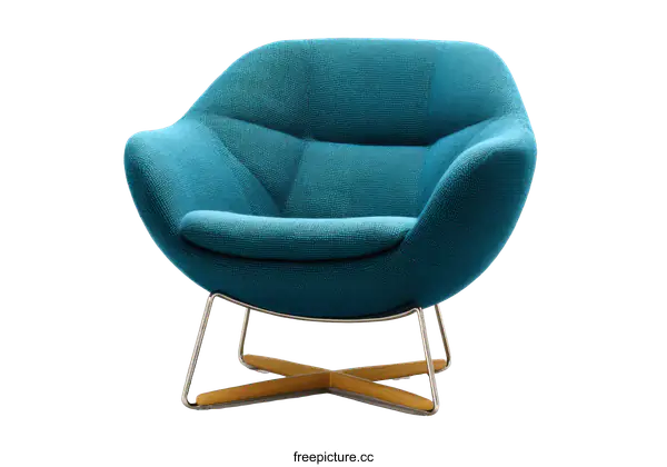 [Transparent Background PNG]Teal Modern Armchair Design