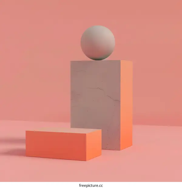 Minimalist Geometric Shapes with a Pink Background