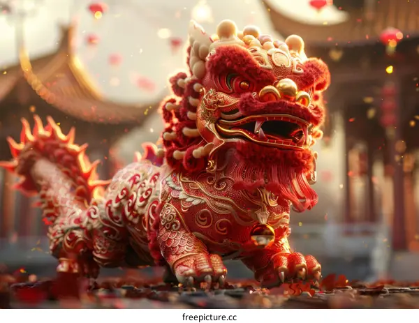 Chinese Lion Dancers' Traditional New Year Garments