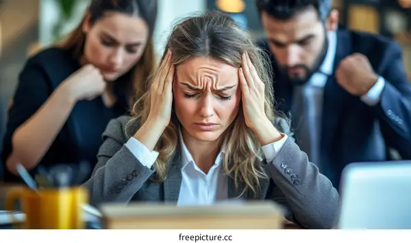Business People Overwhelmed With Work
