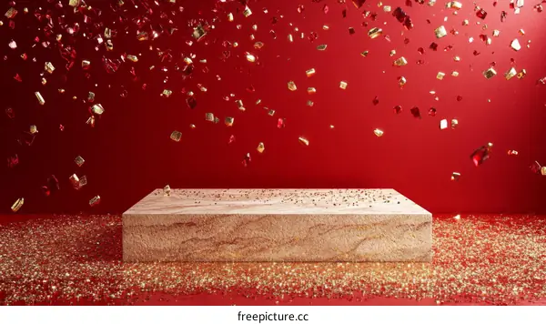 Red and Gold Celebratory Product Display