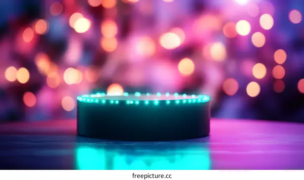 Modern Display Podium with Neon Lights