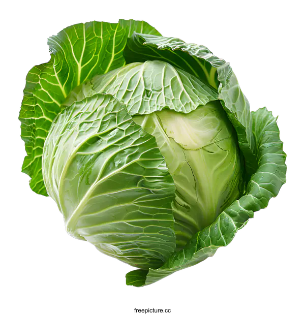 [Transparent Background PNG]Green cabbage isolated on white background