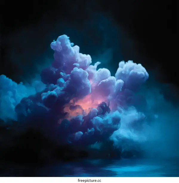 Abstract Colorful Smoke Clouds in Dark Background