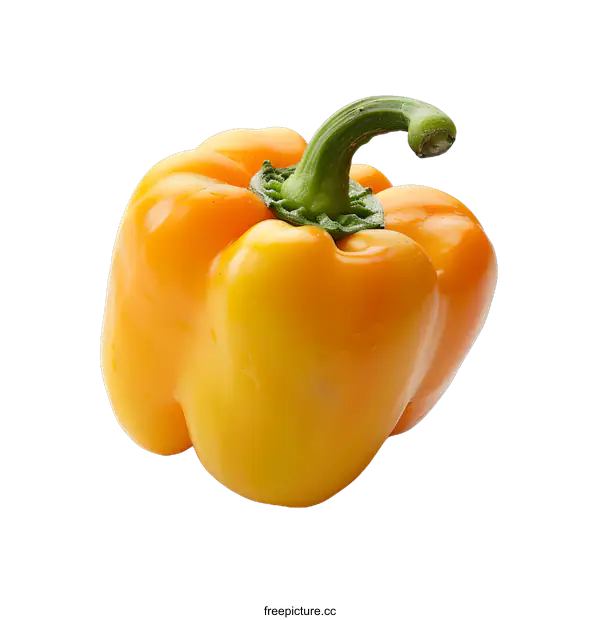 [Transparent Background PNG]Fresh Yellow Bell Pepper Isolated on White Background