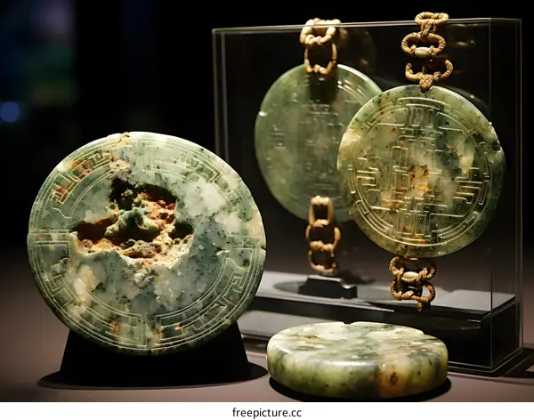 Ancient Chinese Jade Artifacts on Display