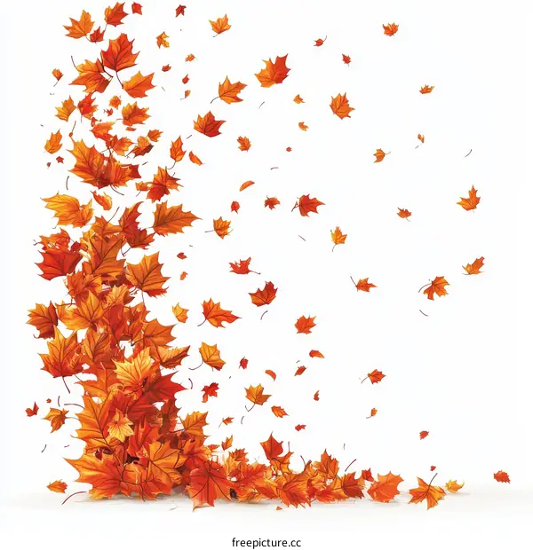 Autumn Leaves Falling in the Wind