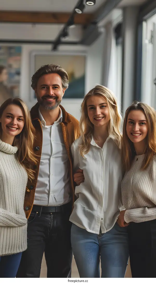 Portrait of a happy family in a modern home