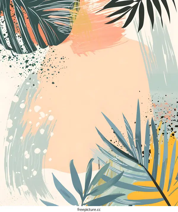 Tropical Leaves Abstract Background Illustration