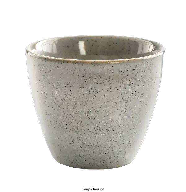[Transparent Background PNG]Grey Speckled Ceramic Bowl on White Background