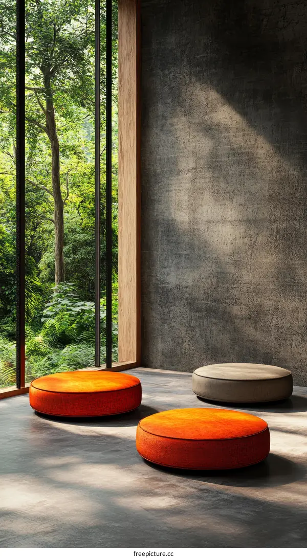 Modern Interior Design with Round Cushions