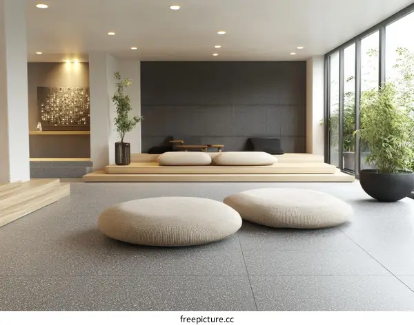 Modern Minimalist Zen Style Living Room Interior Design