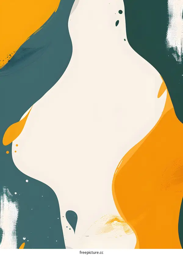 Abstract Art with Colorful Liquid Paint Strokes