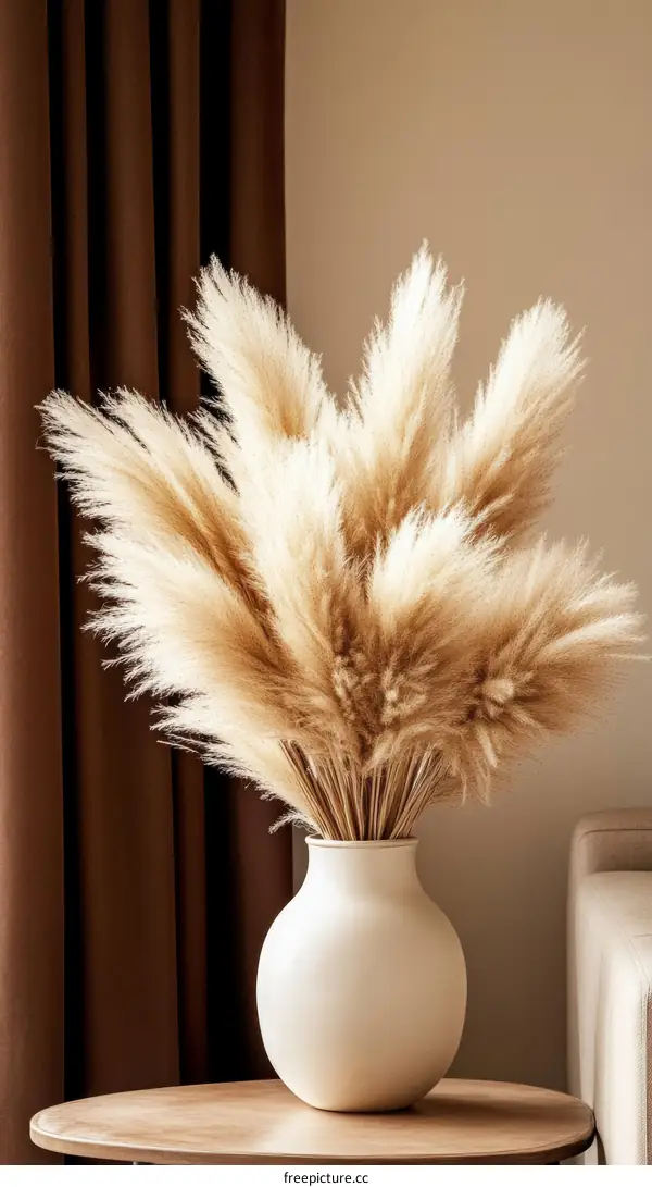 Elegant Pampas Grass Arrangement in a Modern Vase