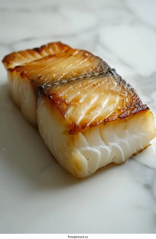 A piece of grilled fish