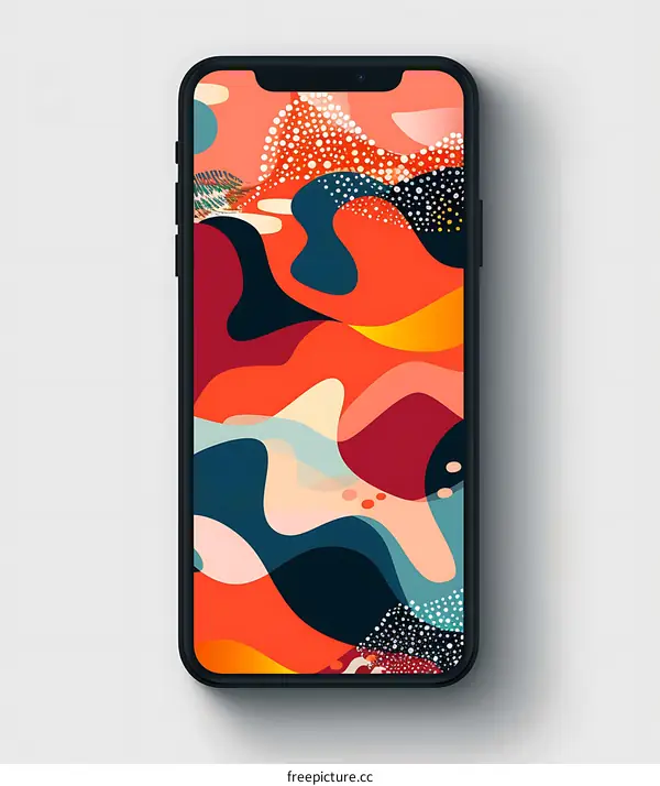 Abstract Phone Wallpaper with Colorful Shapes