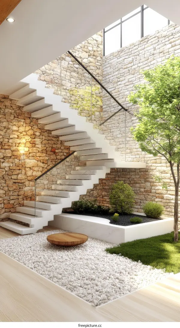 Modern Interior Design with a Zen Garden