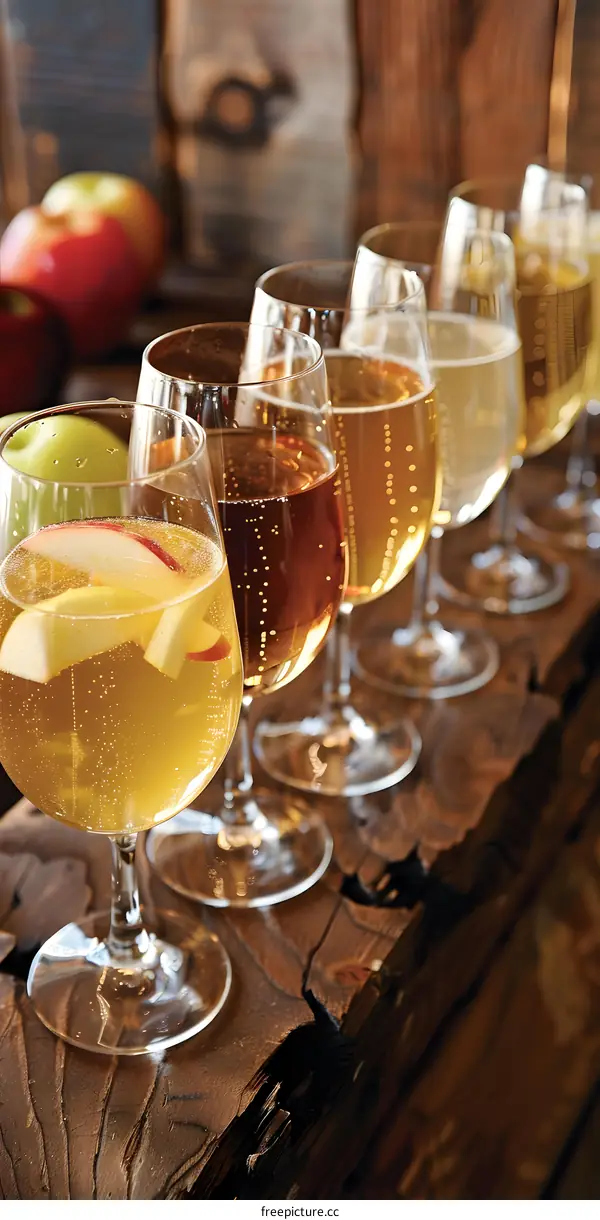 Apple Cider Tasting Set with Fresh Apples