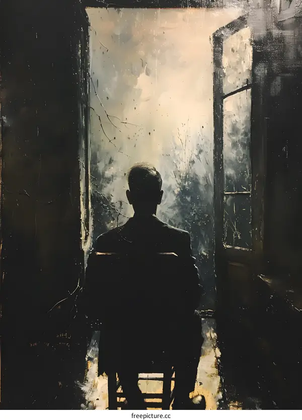 Man sitting in front of the window