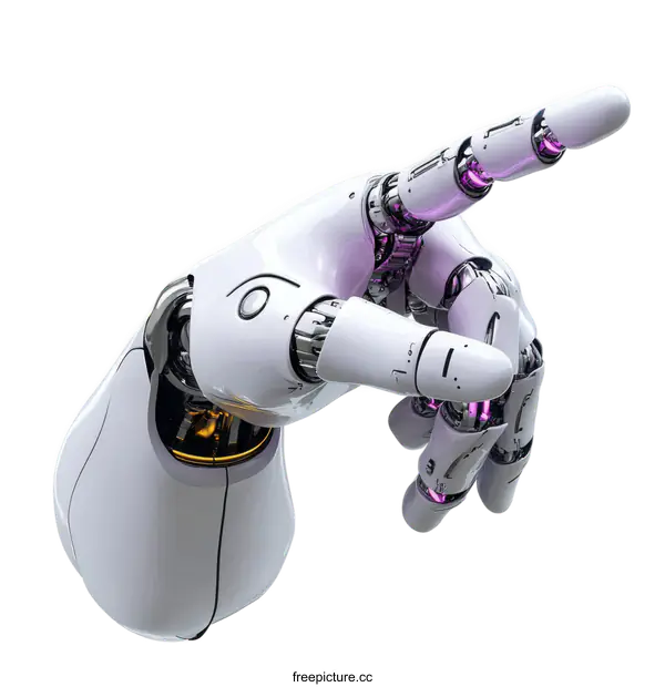 [Transparent Background PNG]Advanced Robotic Hand Pointing Forward