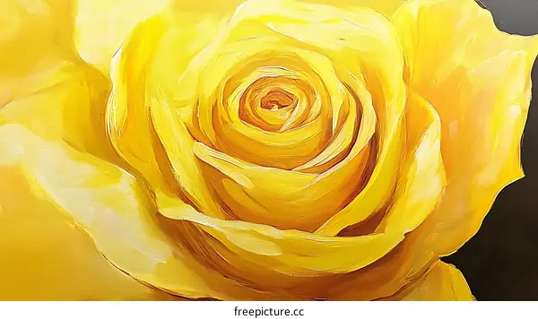 Close-up Yellow Rose Painting