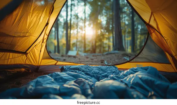 Sunlit Forest Campsite