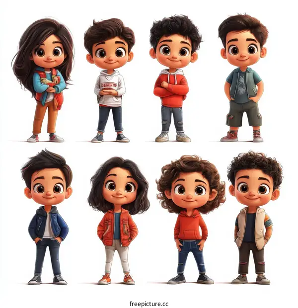 Diverse Children Illustration Collection