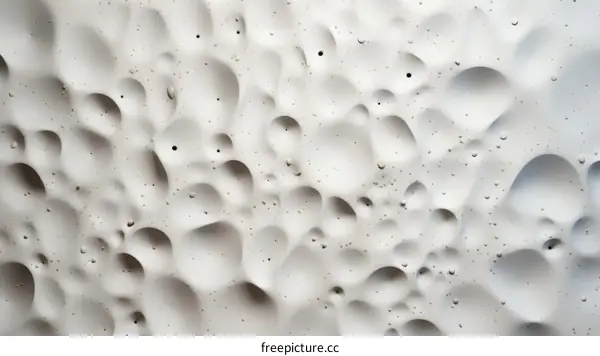 White surface with hemispherical cavities of various sizes