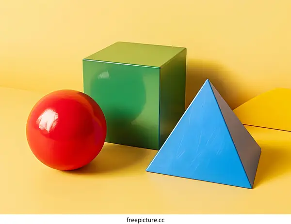 Geometric Shapes on Yellow Background