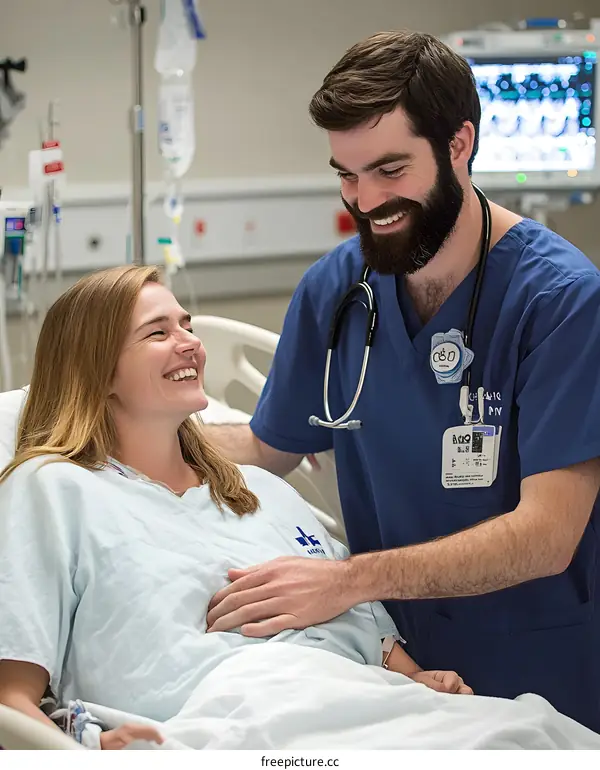 Doctor and Patient in a Hospital Room